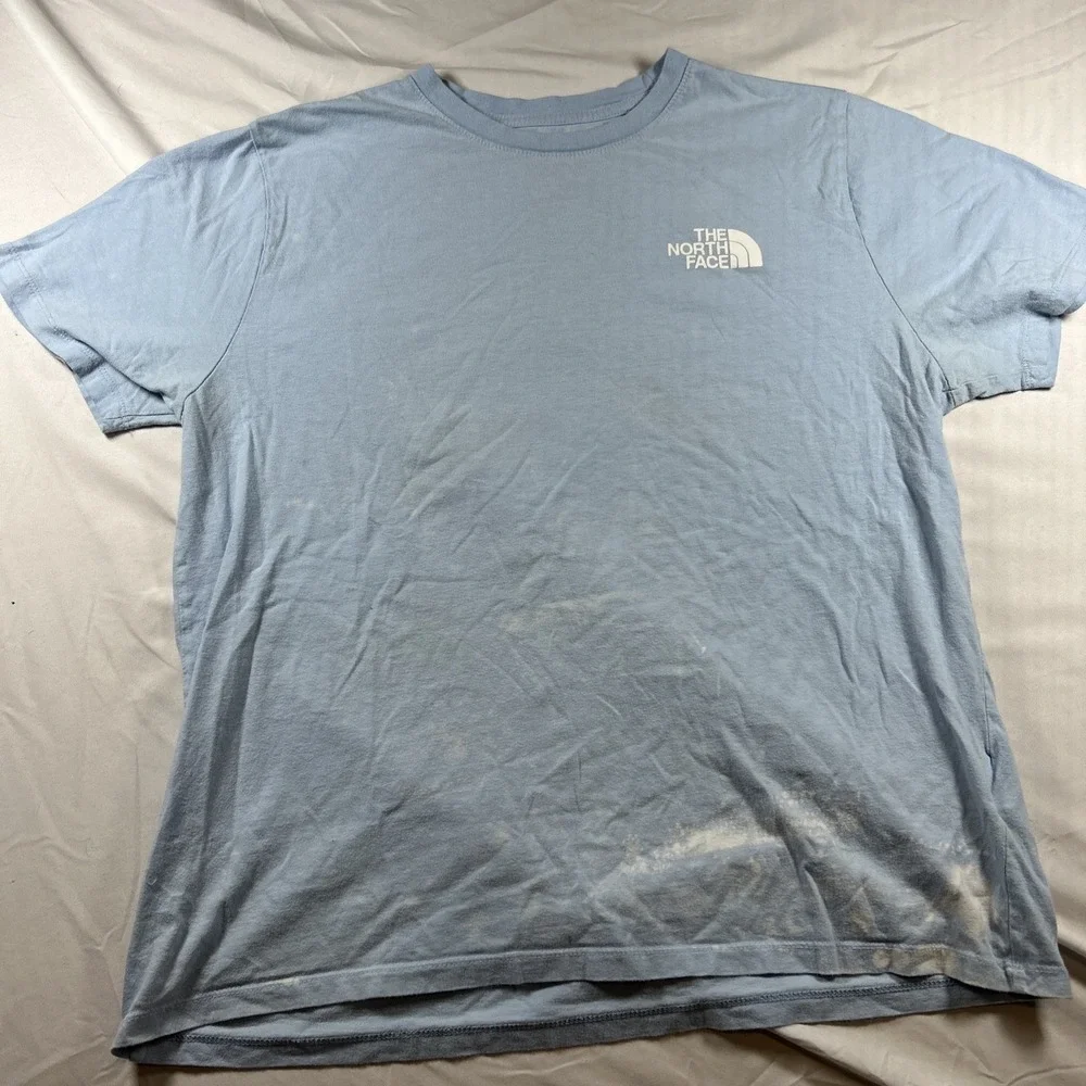 The North Face Women Shirt XL Light Blue Graphic Crew Neck Pullover